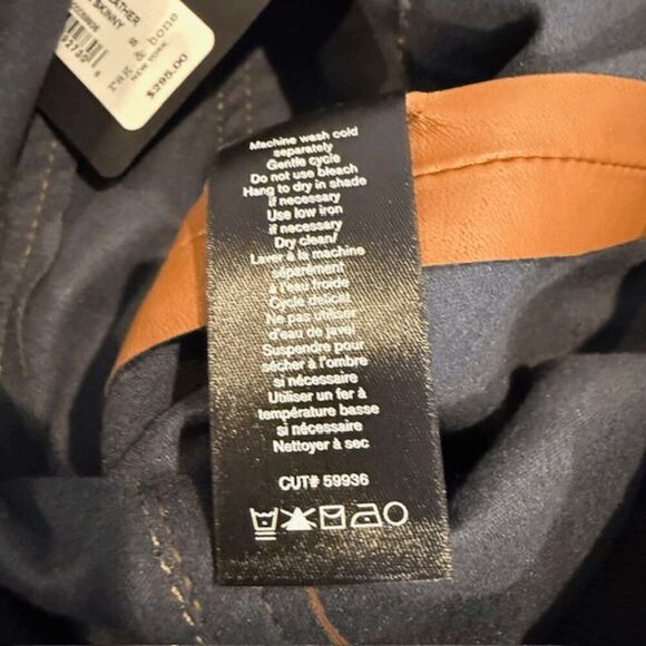 NWT Rag & Bone Nina Faux Leather Pull on Skinny Pants in Cognac Brown Size Small - Picture 10 of 14